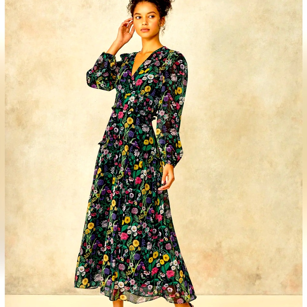 Lela rose floral midi dress